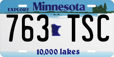 MN license plate 763TSC