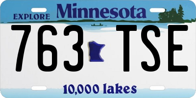 MN license plate 763TSE