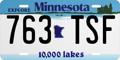 MN license plate 763TSF