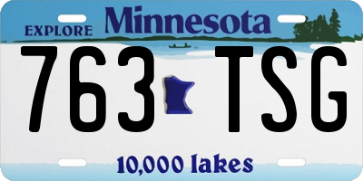 MN license plate 763TSG