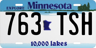 MN license plate 763TSH