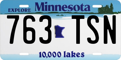 MN license plate 763TSN