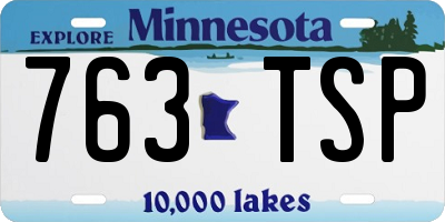 MN license plate 763TSP