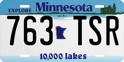 MN license plate 763TSR