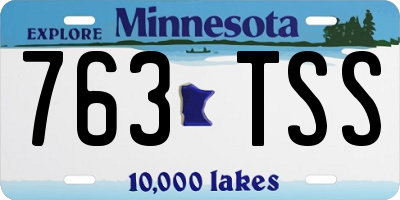 MN license plate 763TSS
