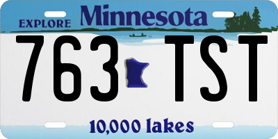 MN license plate 763TST