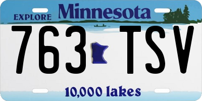 MN license plate 763TSV