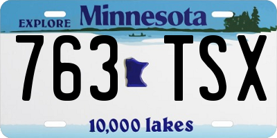 MN license plate 763TSX