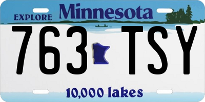 MN license plate 763TSY