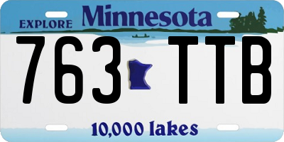 MN license plate 763TTB