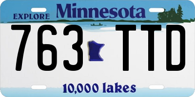 MN license plate 763TTD
