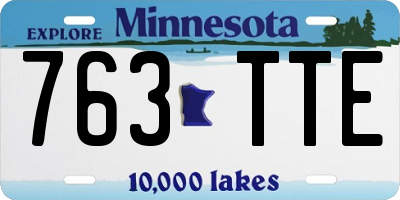 MN license plate 763TTE
