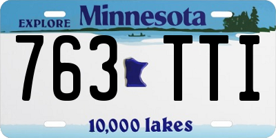 MN license plate 763TTI