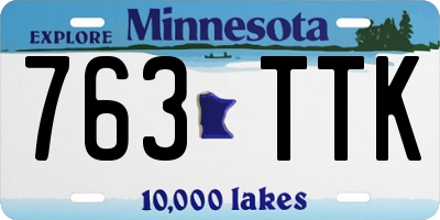 MN license plate 763TTK