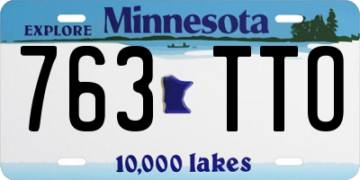 MN license plate 763TTO