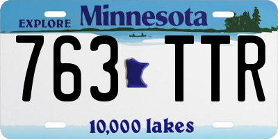 MN license plate 763TTR