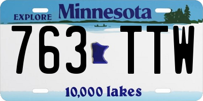 MN license plate 763TTW