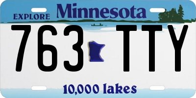MN license plate 763TTY
