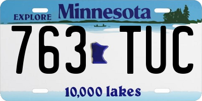 MN license plate 763TUC