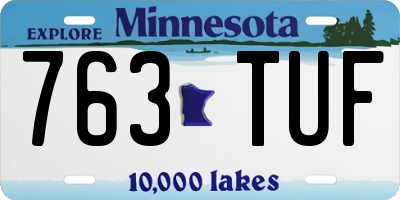 MN license plate 763TUF