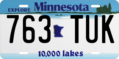 MN license plate 763TUK