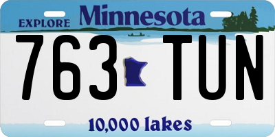 MN license plate 763TUN