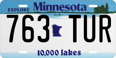 MN license plate 763TUR