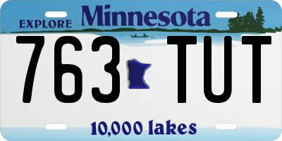 MN license plate 763TUT