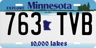 MN license plate 763TVB