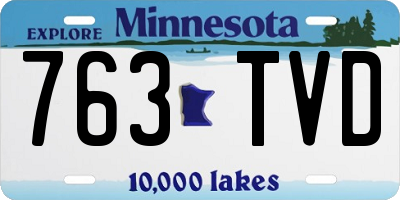 MN license plate 763TVD