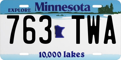 MN license plate 763TWA