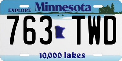 MN license plate 763TWD