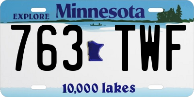 MN license plate 763TWF