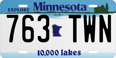 MN license plate 763TWN