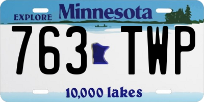 MN license plate 763TWP