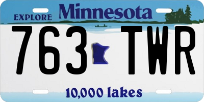 MN license plate 763TWR
