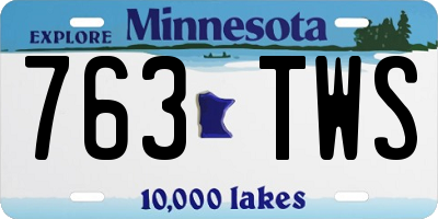 MN license plate 763TWS