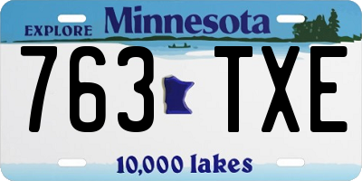 MN license plate 763TXE