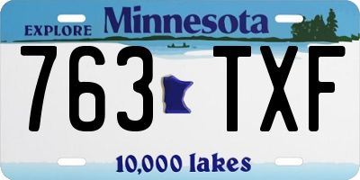 MN license plate 763TXF