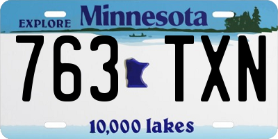 MN license plate 763TXN