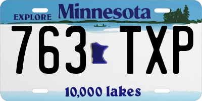 MN license plate 763TXP