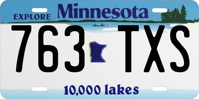 MN license plate 763TXS