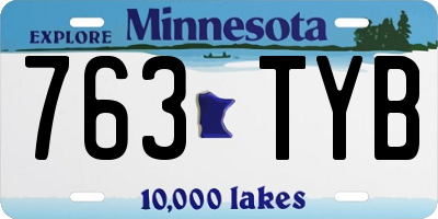 MN license plate 763TYB