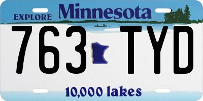 MN license plate 763TYD