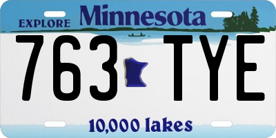 MN license plate 763TYE