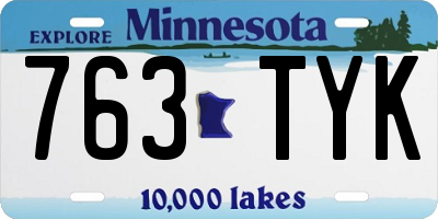 MN license plate 763TYK