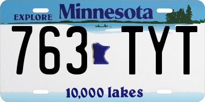 MN license plate 763TYT