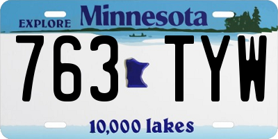 MN license plate 763TYW