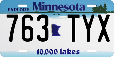 MN license plate 763TYX
