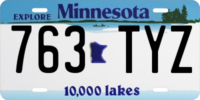 MN license plate 763TYZ